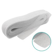 Fehér, ezüst irizáló 5 cm széles lószőr - WHITE/SILVER